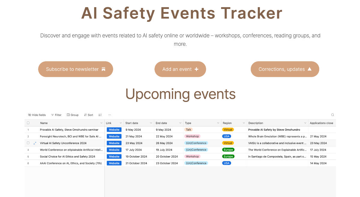 AI Safety Events Tracker